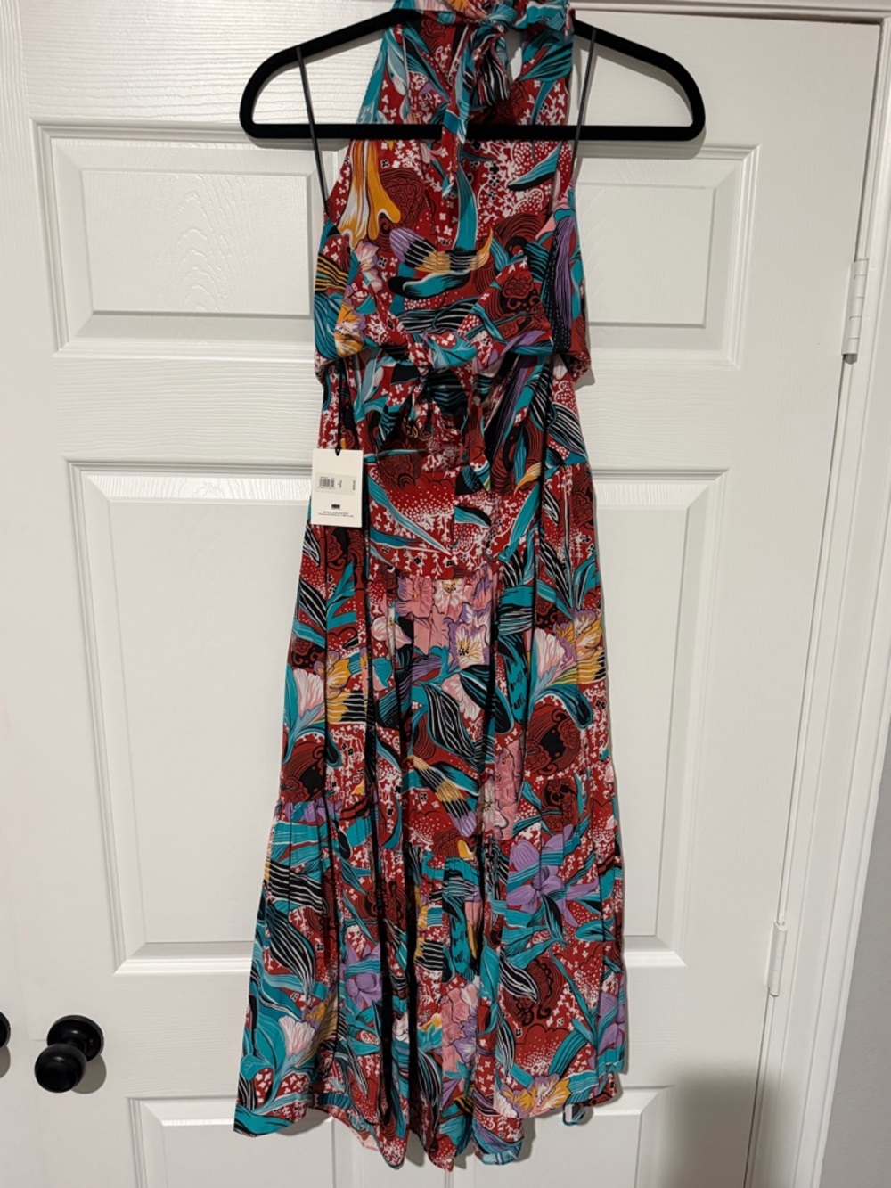 The White Lotus Matte Silk Halter Maxi Dress - Picture 2 of 3